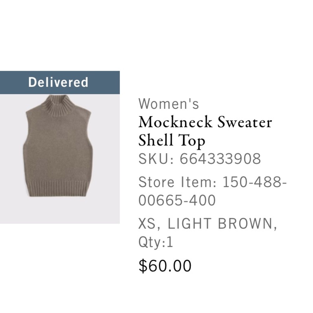 Abercrombie & Fitch Taupe Mockneck Sweater Top